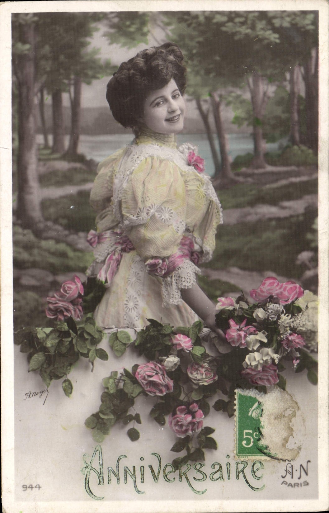 VINTAGE POSTCARD Fantasy Woman