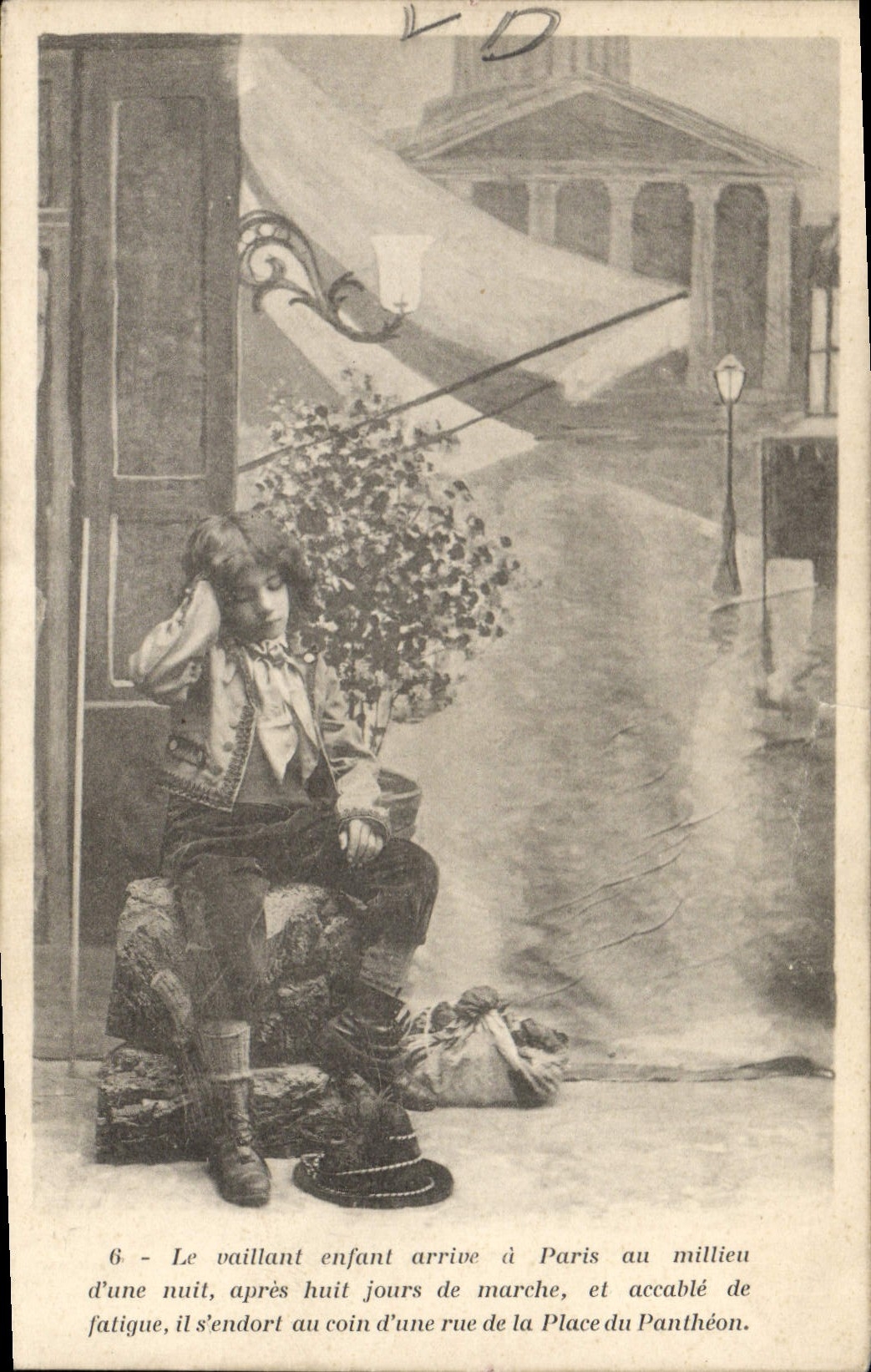 CPA Fantaisie Enfant Le depart du petit savoyard