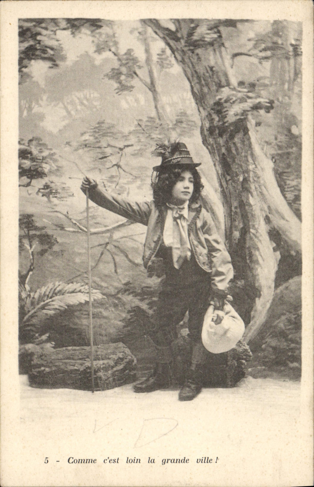 CPA Fantaisie Enfant Le depart du petit savoyard