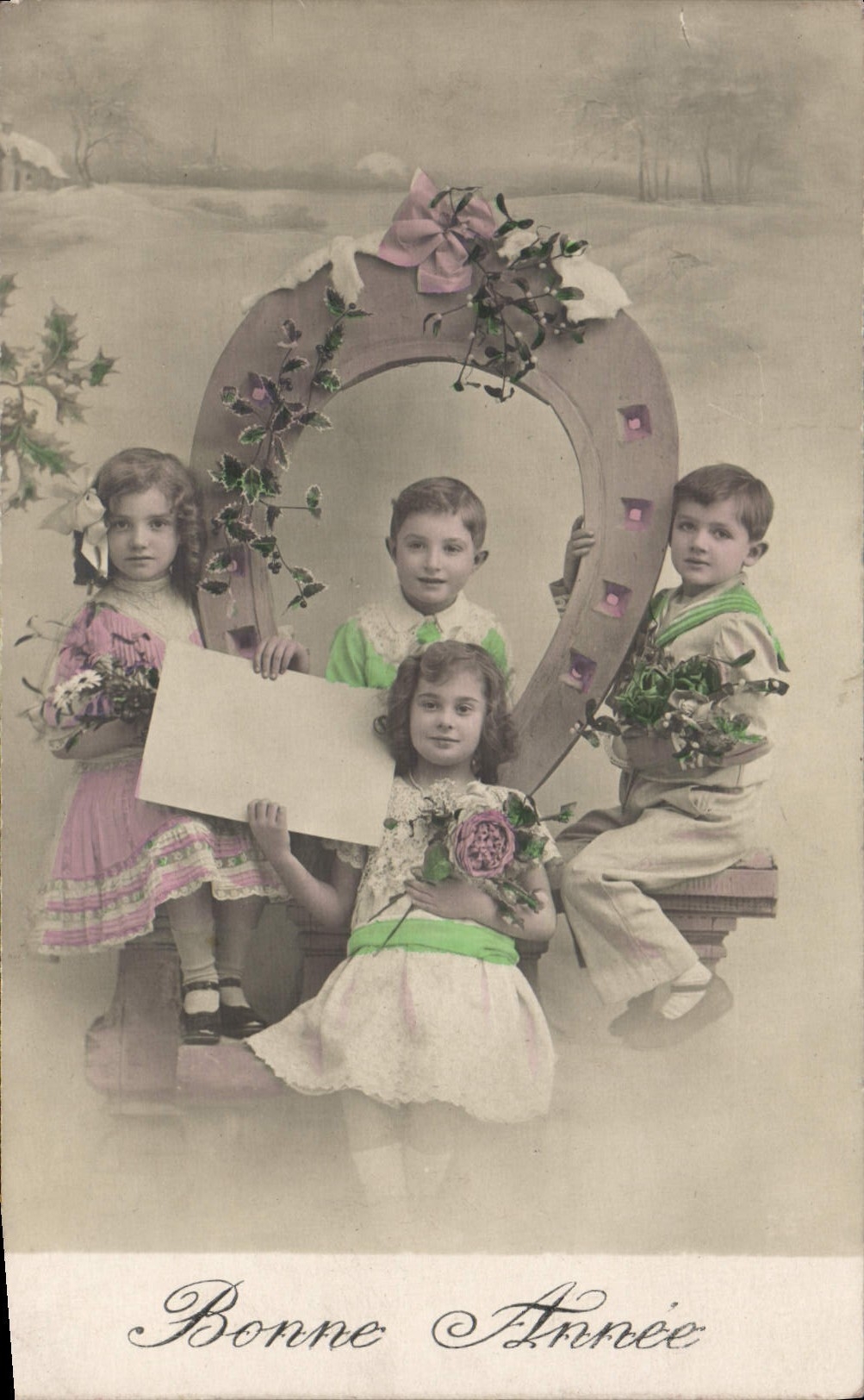 CPA Fantaisie Enfants Fer a cheval