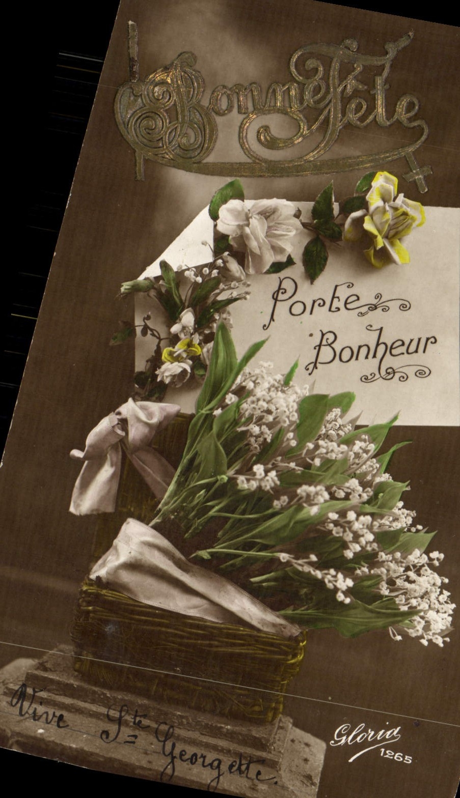 Flores de la fantasía de la POSTAL de la VENDIMIA