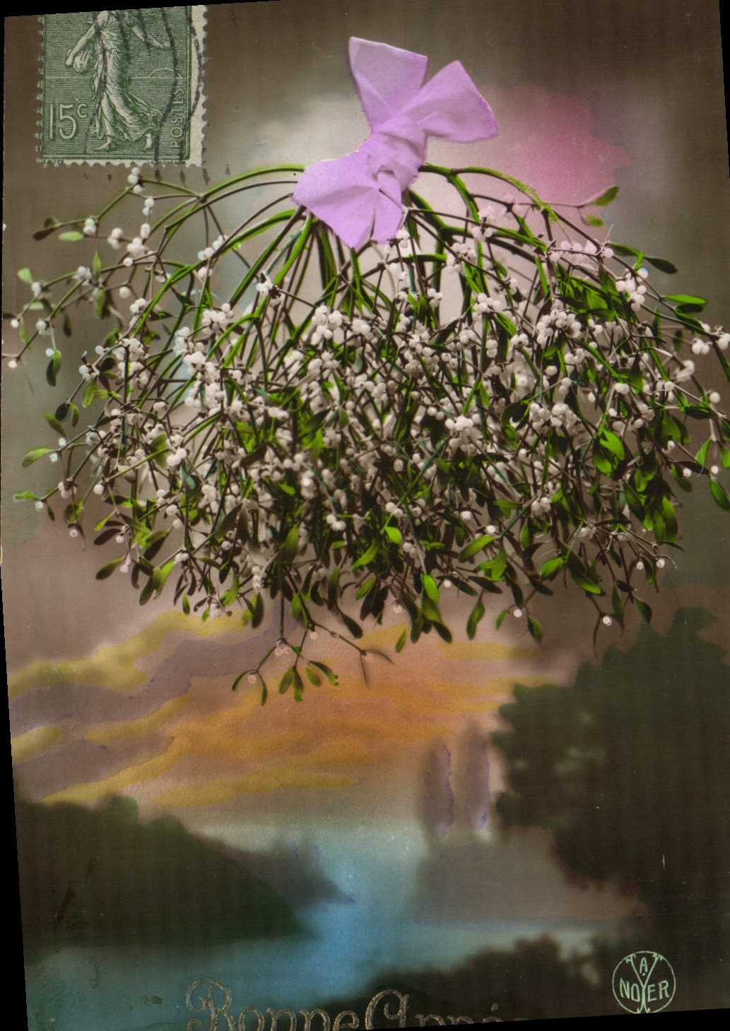 Flores de la fantasía de la POSTAL de la VENDIMIA