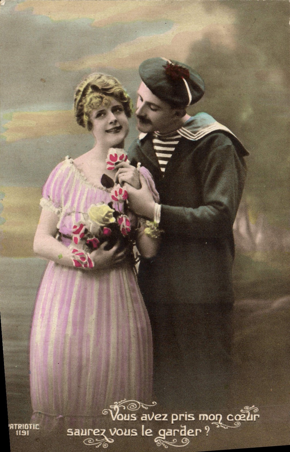 VINTAGE POSTCARD Fantasy Woman Militaria Sailor