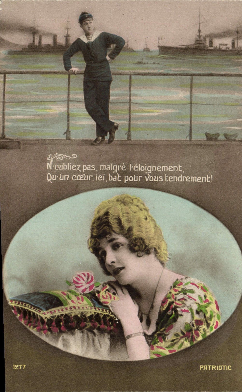 VINTAGE POSTCARD Fantasy Woman Sailor Boat