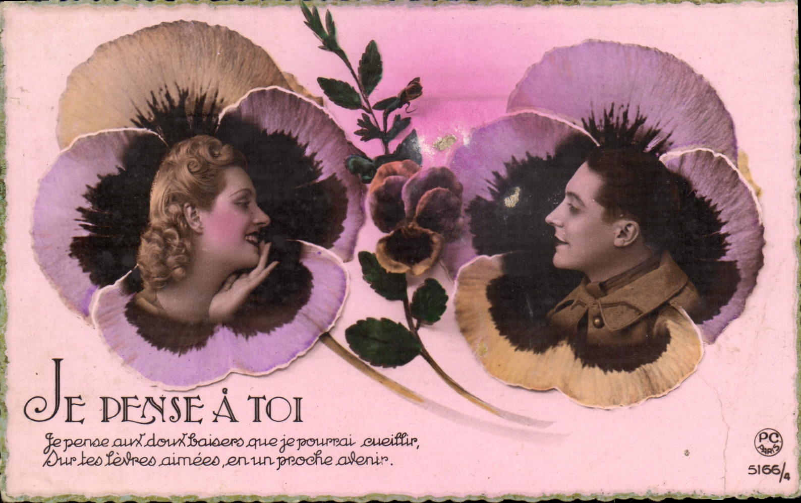 CPA Fantaisie Femme Je pense a toi 