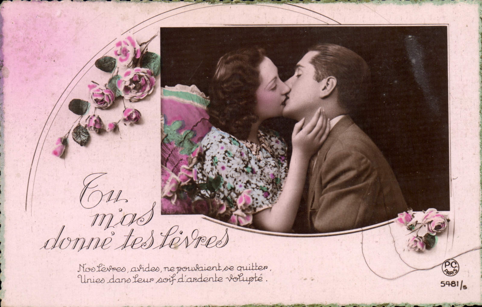 Mujer de la fantasía de la POSTAL de la VENDIMIA