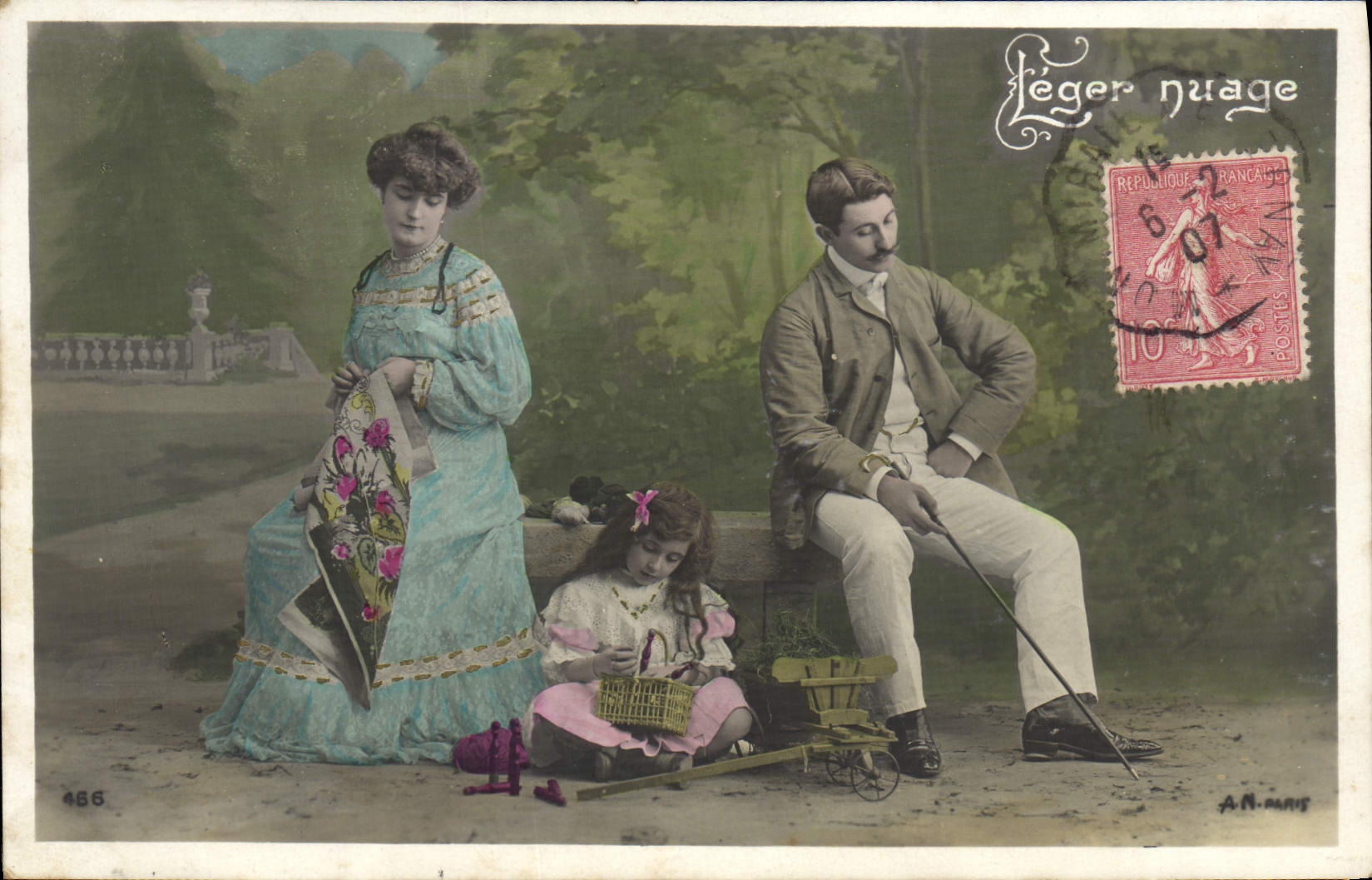 Esposa del niño de la fantasía de la POSTAL de la VENDIMIA