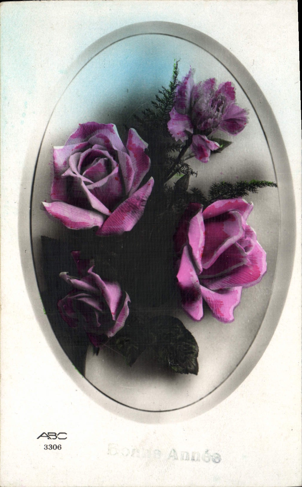 Flores de la fantasía de la POSTAL de la VENDIMIA