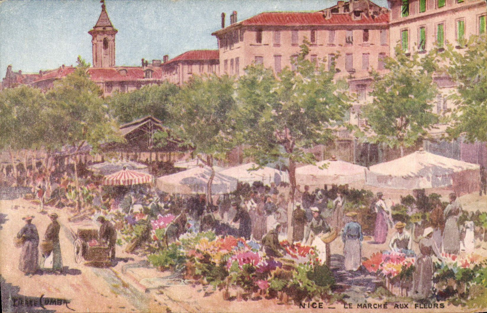 Mercado de la POSTAL de la VENDIMIA Niza con las flores