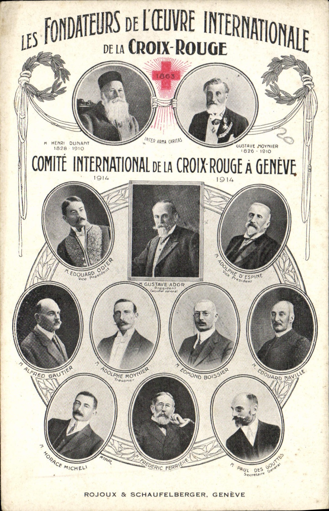 CPA Les fondateurs de la Croix Rouge Geneve