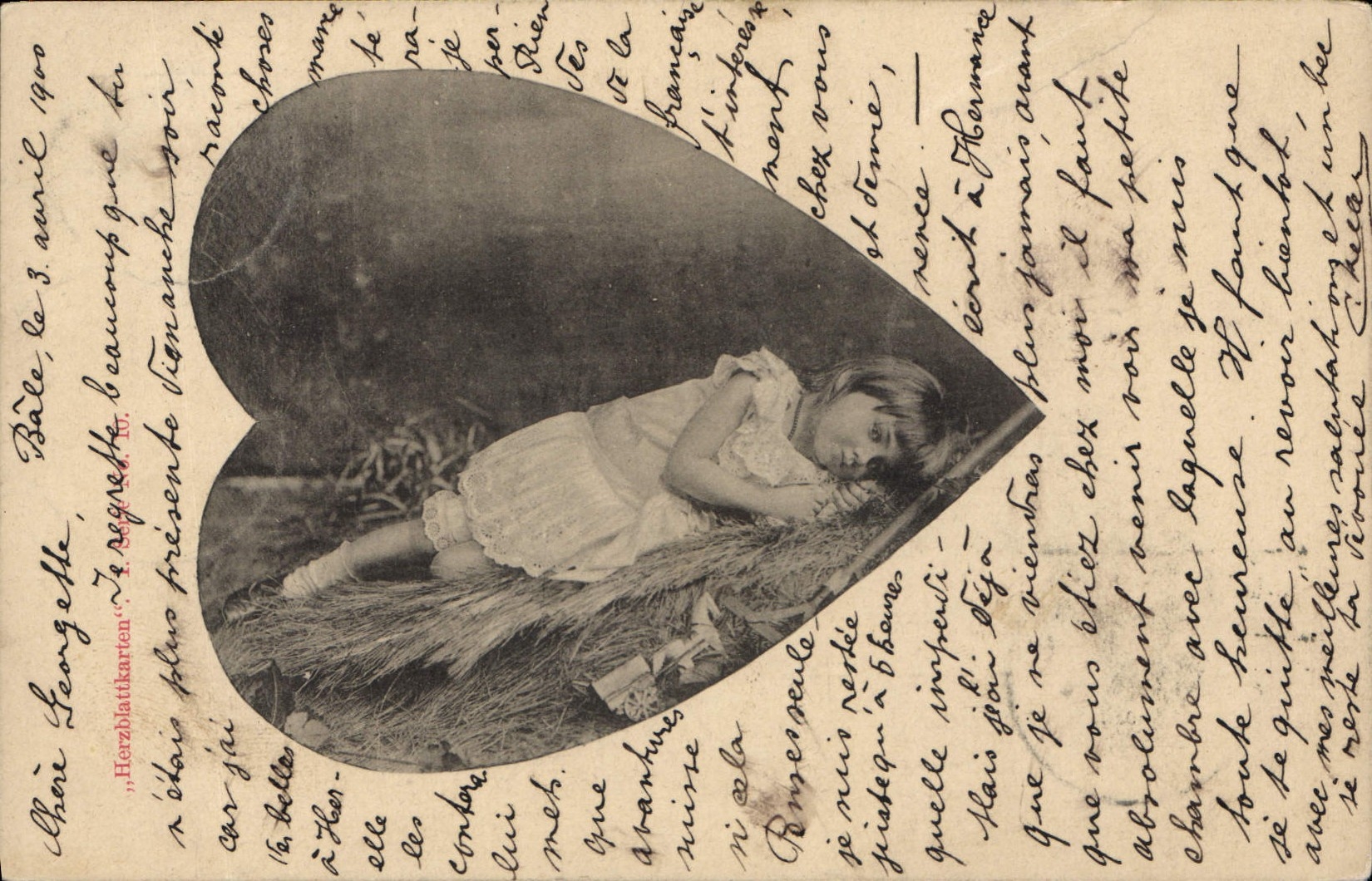 CPA Fantaisie Enfant Pique Coeur