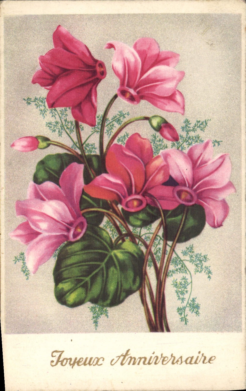 Flores de la fantasía de la POSTAL de la VENDIMIA