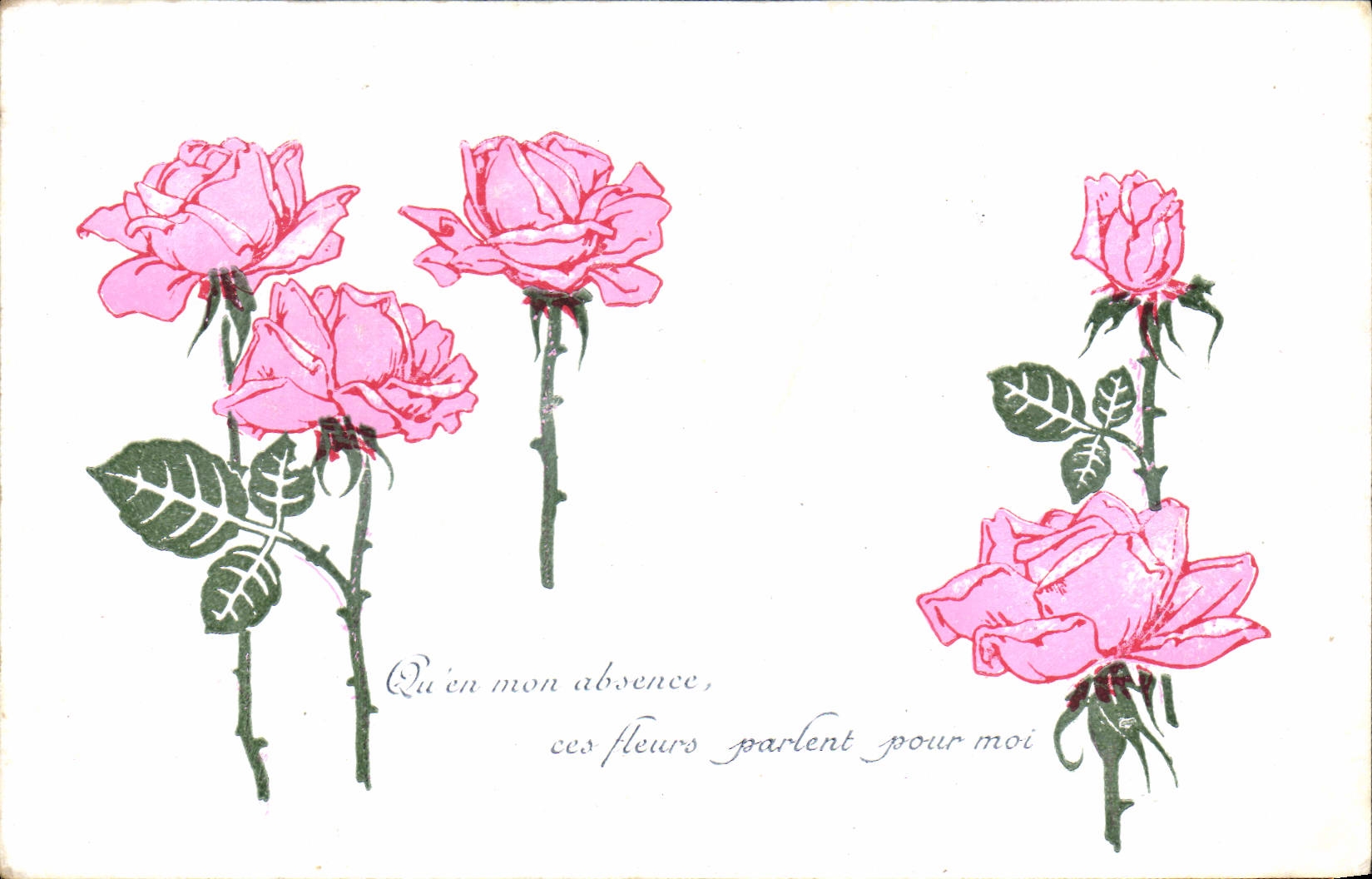 Flores de la fantasía de la POSTAL de la VENDIMIA