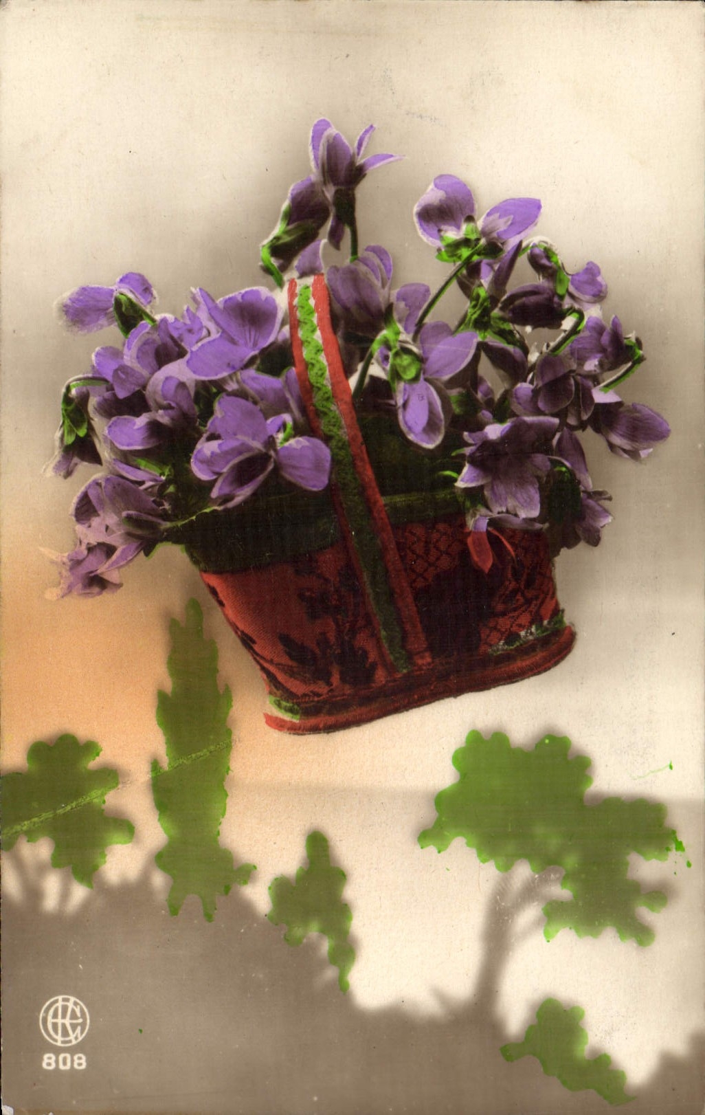 Flores de la fantasía de la POSTAL de la VENDIMIA