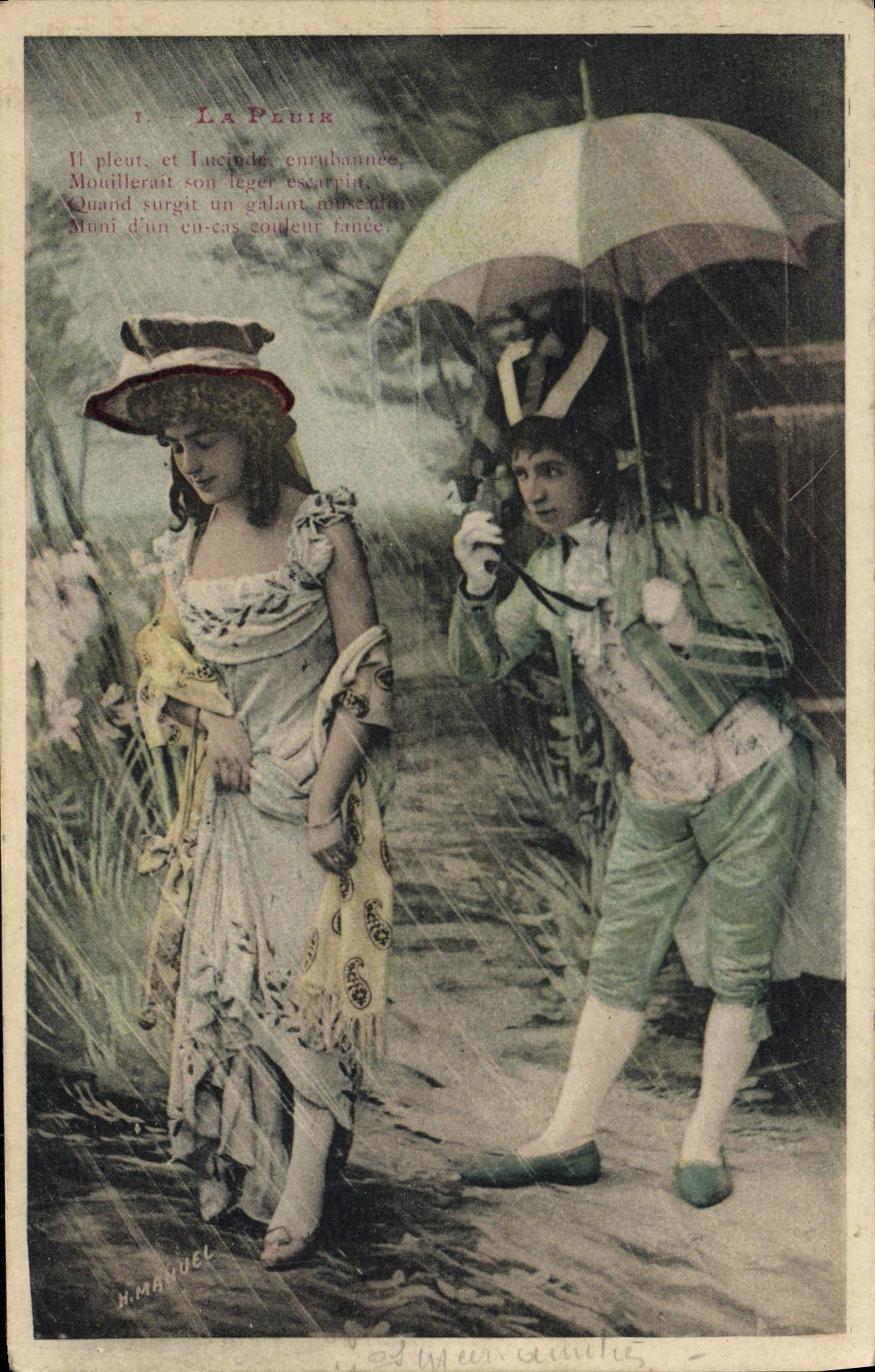 Mujer de la fantasía de la POSTAL de la VENDIMIA