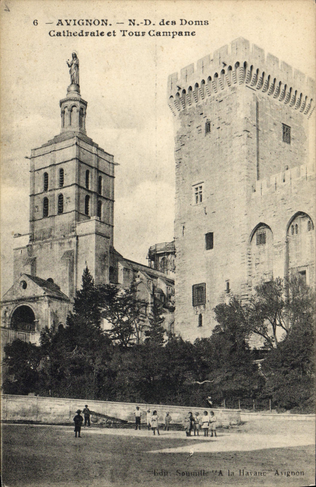 ND de Avignon de la POSTAL de la VENDIMIA de los niños de Campane de la catedral y del viaje de Doms