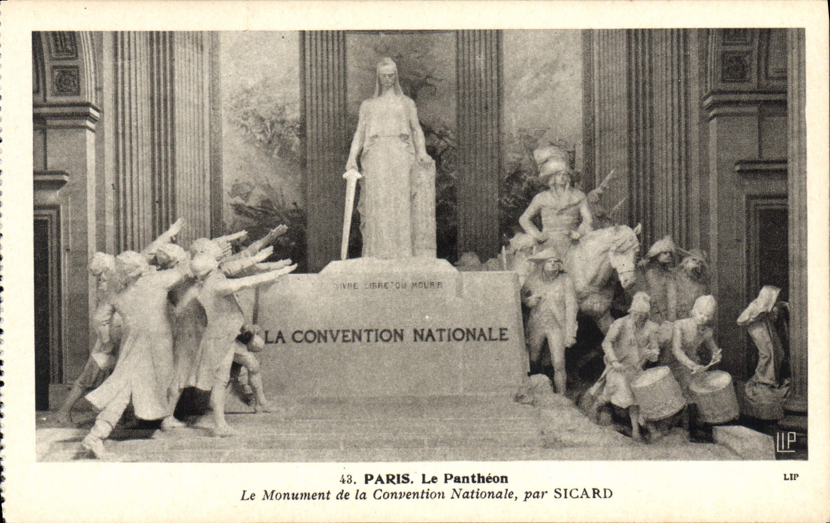 VINTAGE POSTCARD Paris the Pantheon the Monument Of National Convention By Sicard
