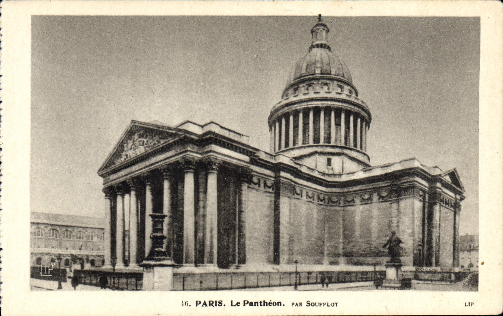 VINTAGE POSTCARD Paris the Pantheon By Soufflot