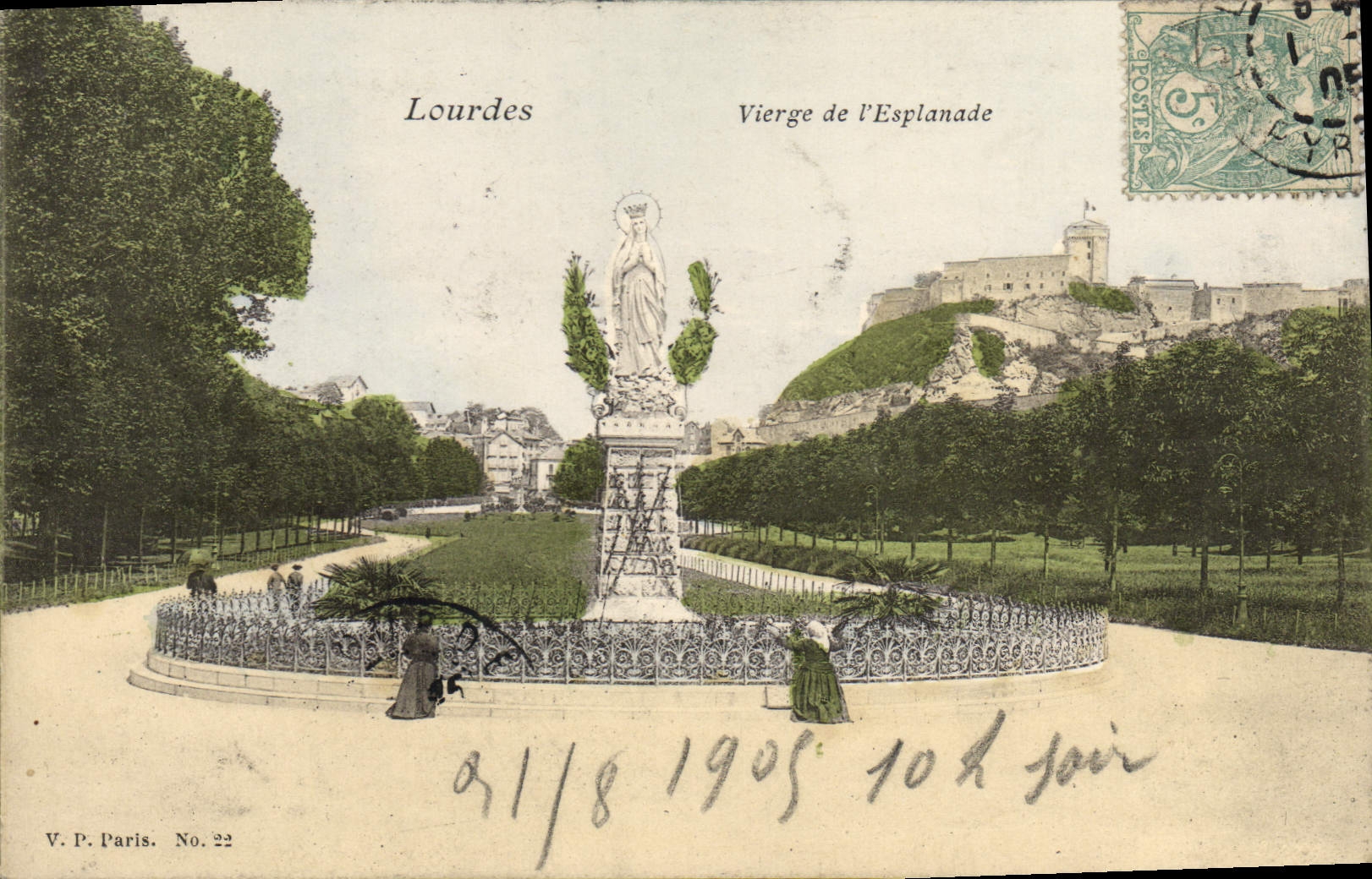 CPA Lourdes Vierge De I'Esplanade