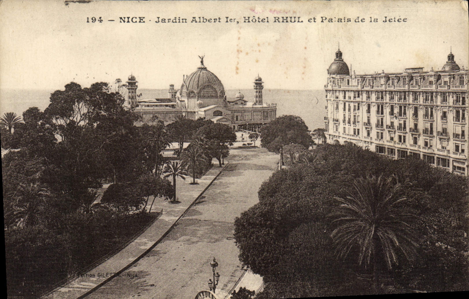 CPA Nice Jardin Albert 1er Hotel Rhul Et Palais De La Jetee