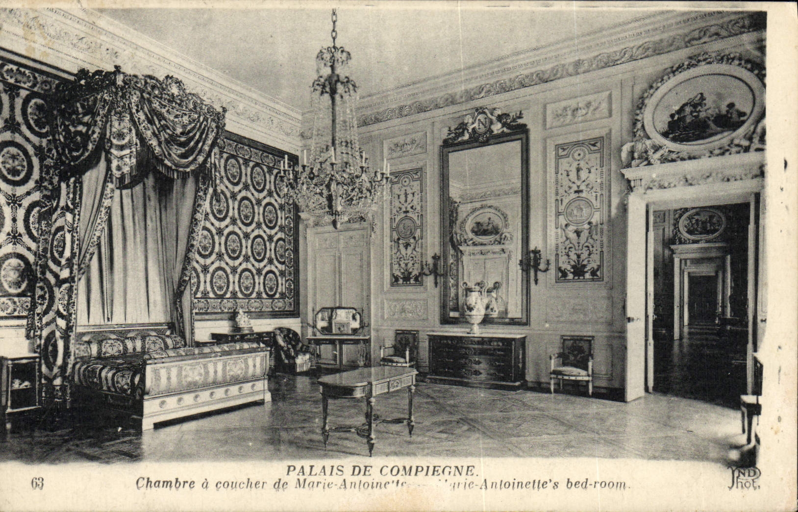 Paladar de la POSTAL de la VENDIMIA del sitio de Compiegne de ser dormido de Marie Antonieta