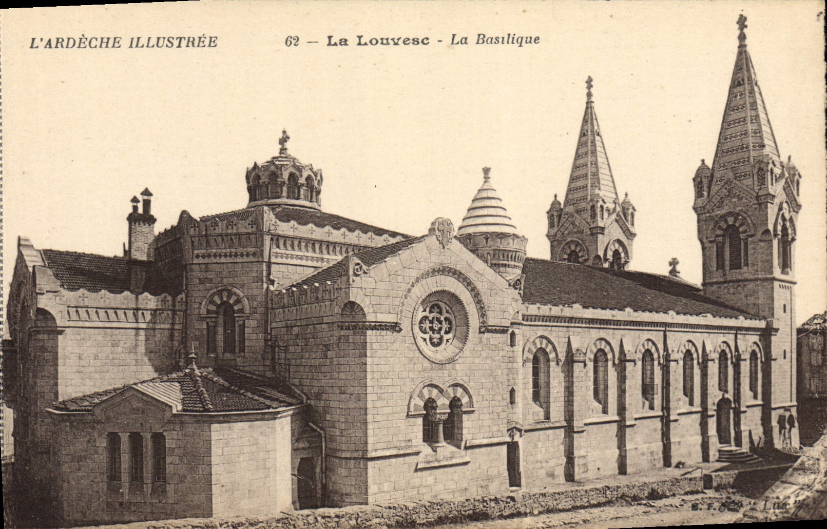 VINTAGE POSTCARD Louvesc the Basilica