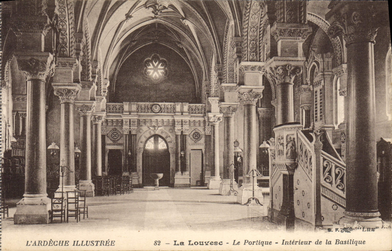 VINTAGE POSTCARD Louvesc the Interior Gantry Of the Basilica