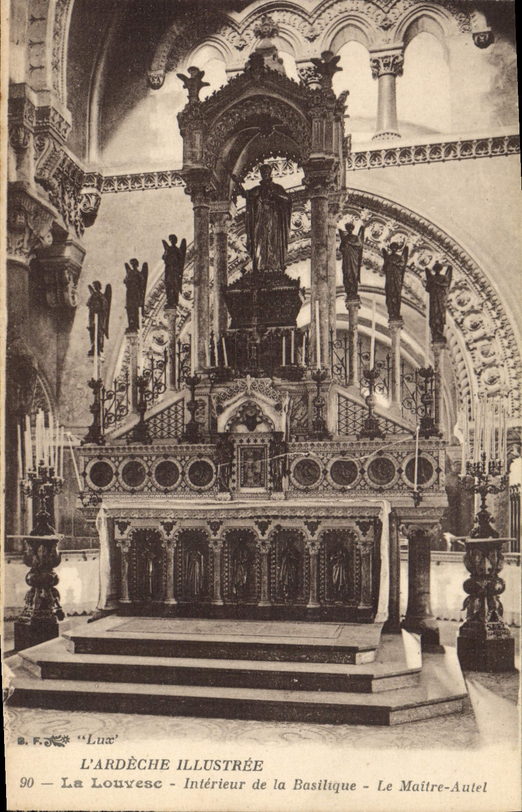 VINTAGE POSTCARD Interior Louvesc Of the Basilica the Master furnace bridge