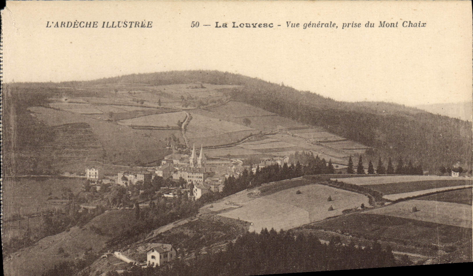 VINTAGE POSTCARD Louvesc View Taken Of the Chaix Mount