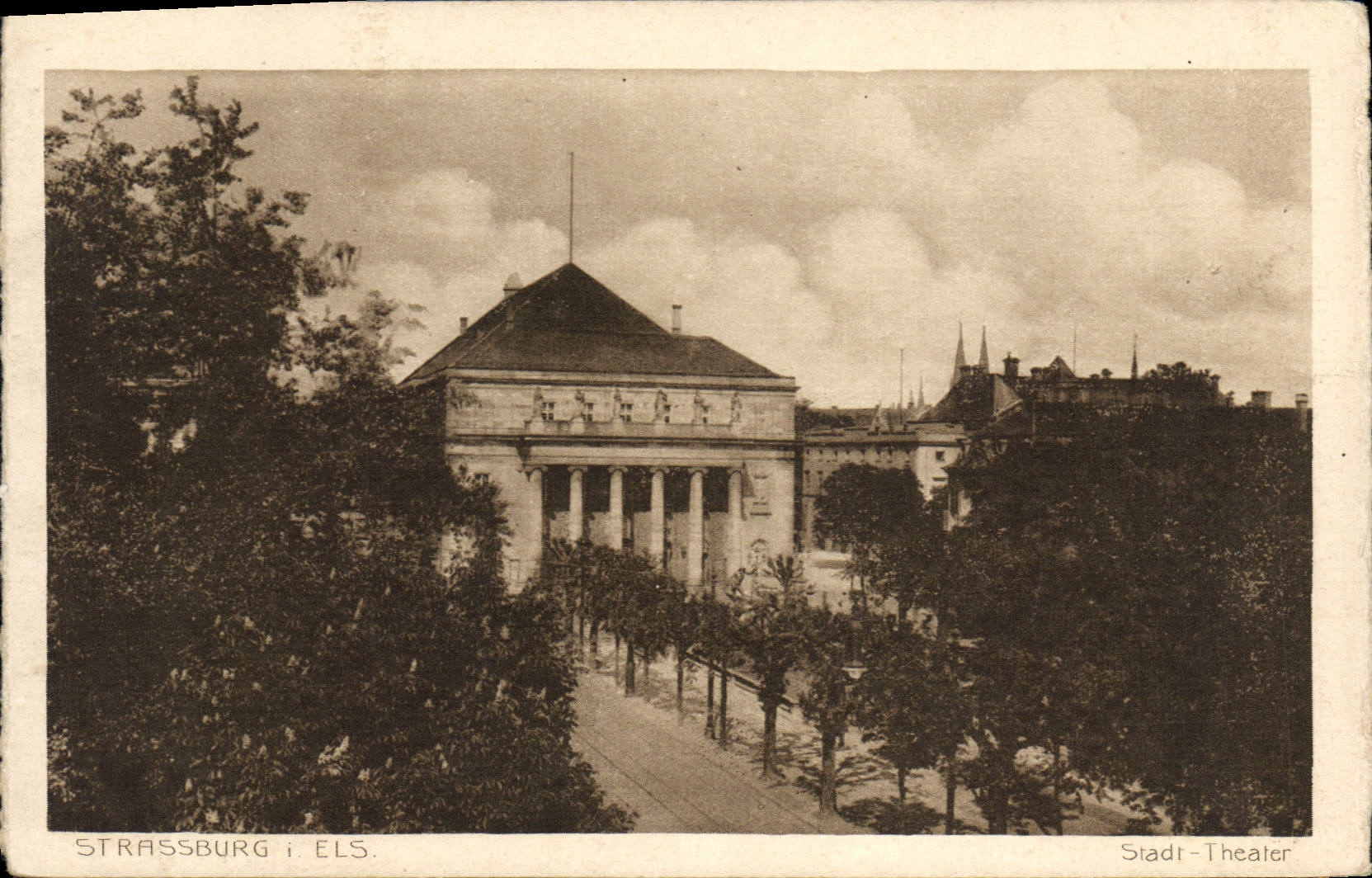 VINTAGE POSTCARD Strassburg Stadt Theater