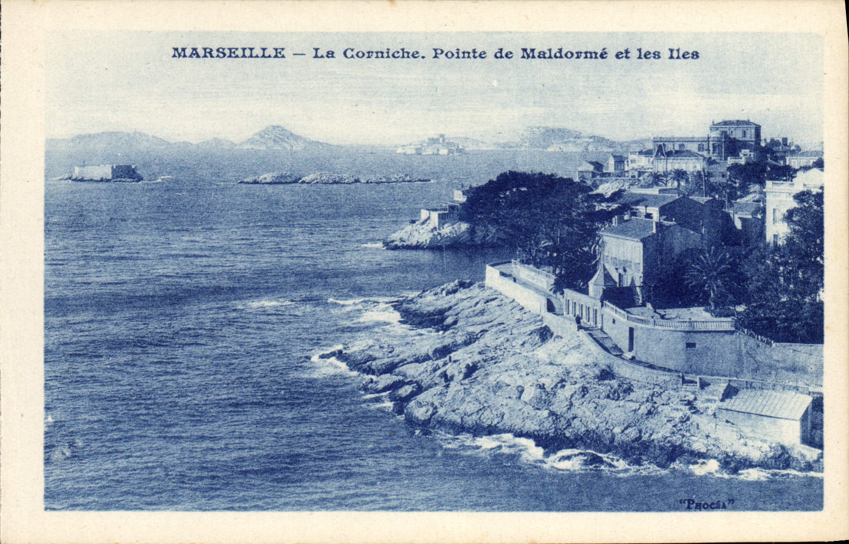 POSTAL Marsella de la VENDIMIA la tapa de la cornisa de Maldorme y de las islas