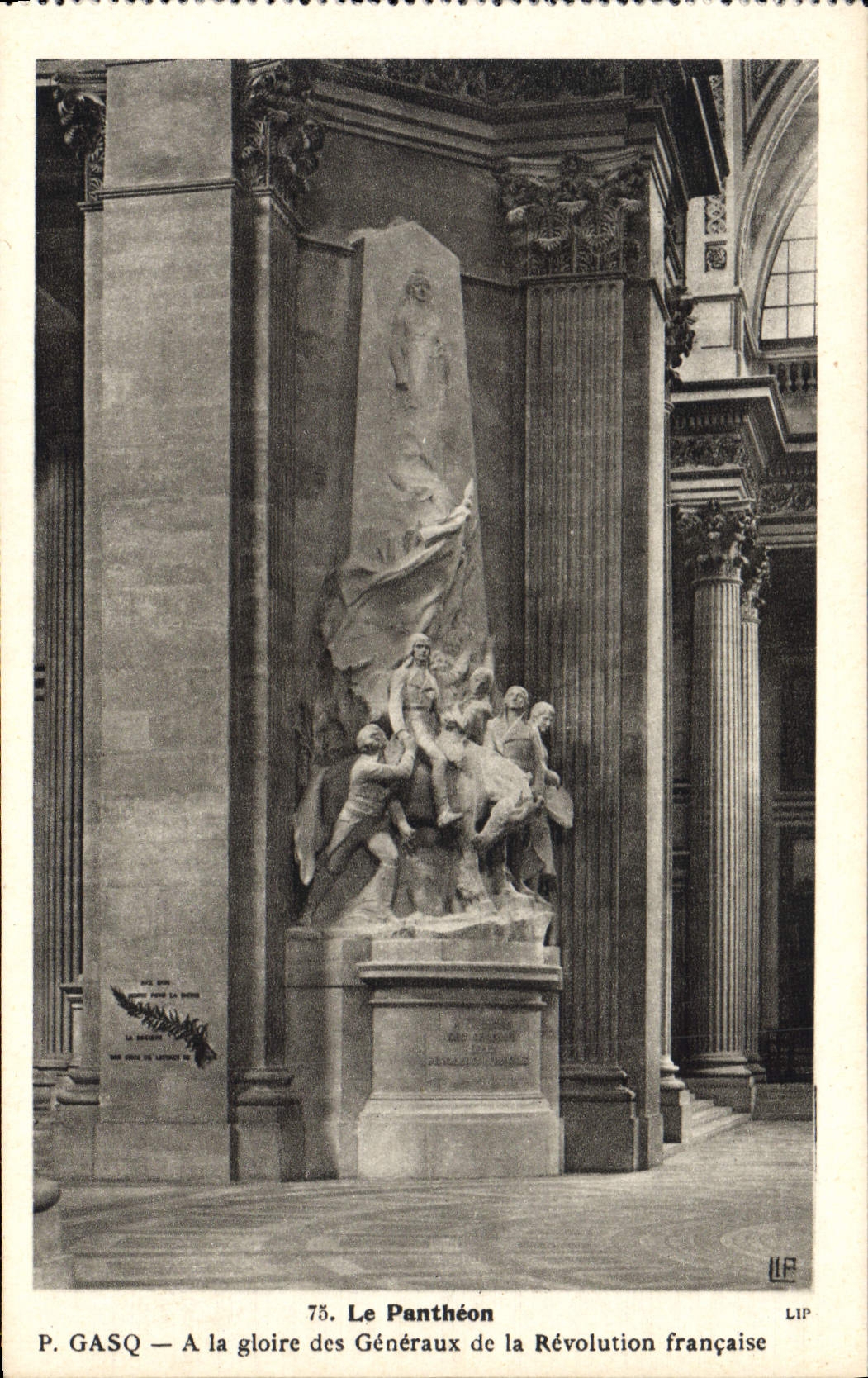 VINTAGE POSTCARD Paris the Pantheon With the Glory Of General Of the French Revolution Gasq