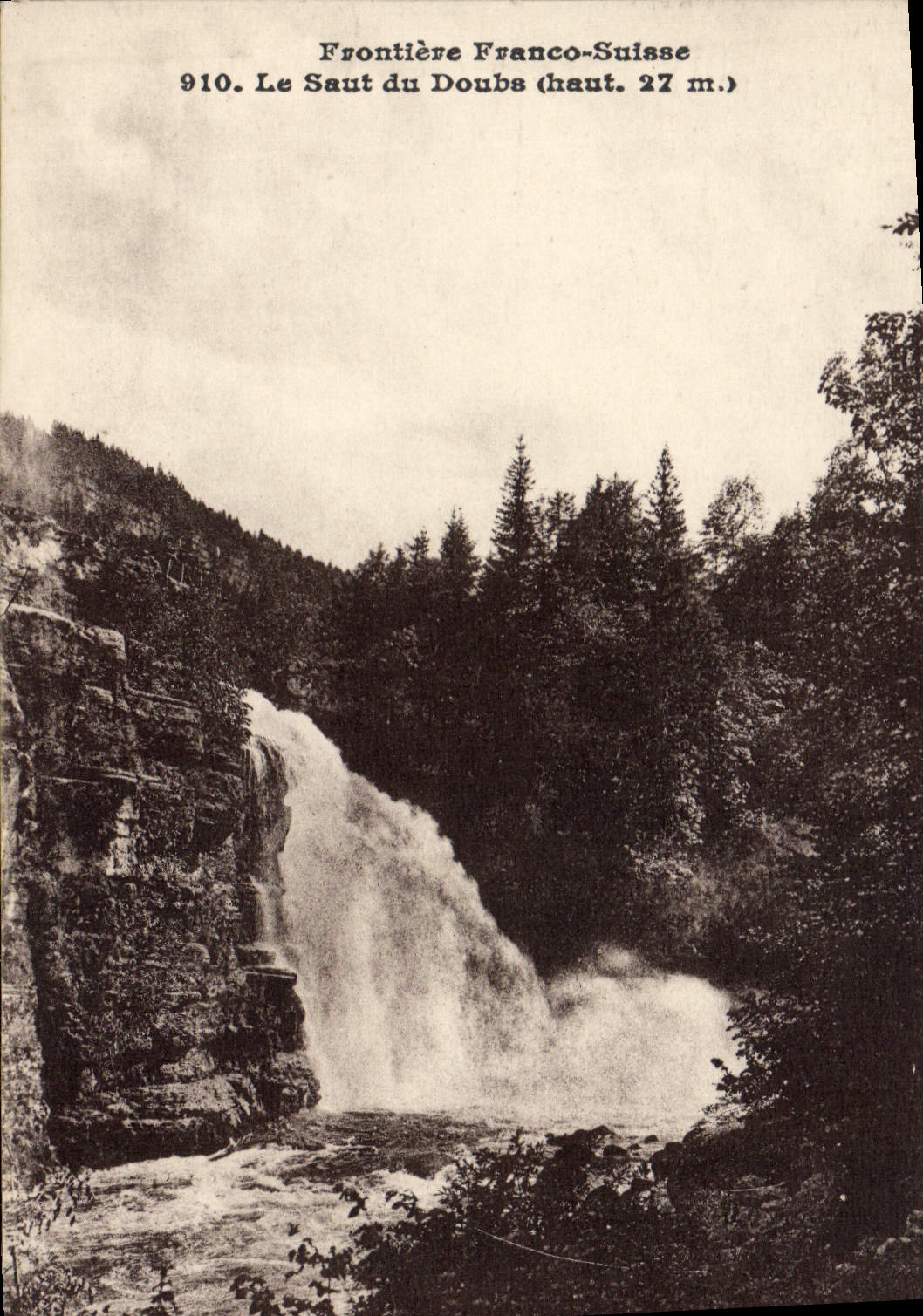 VINTAGE POSTCARD Free Swiss Border the Jump Of Doubs