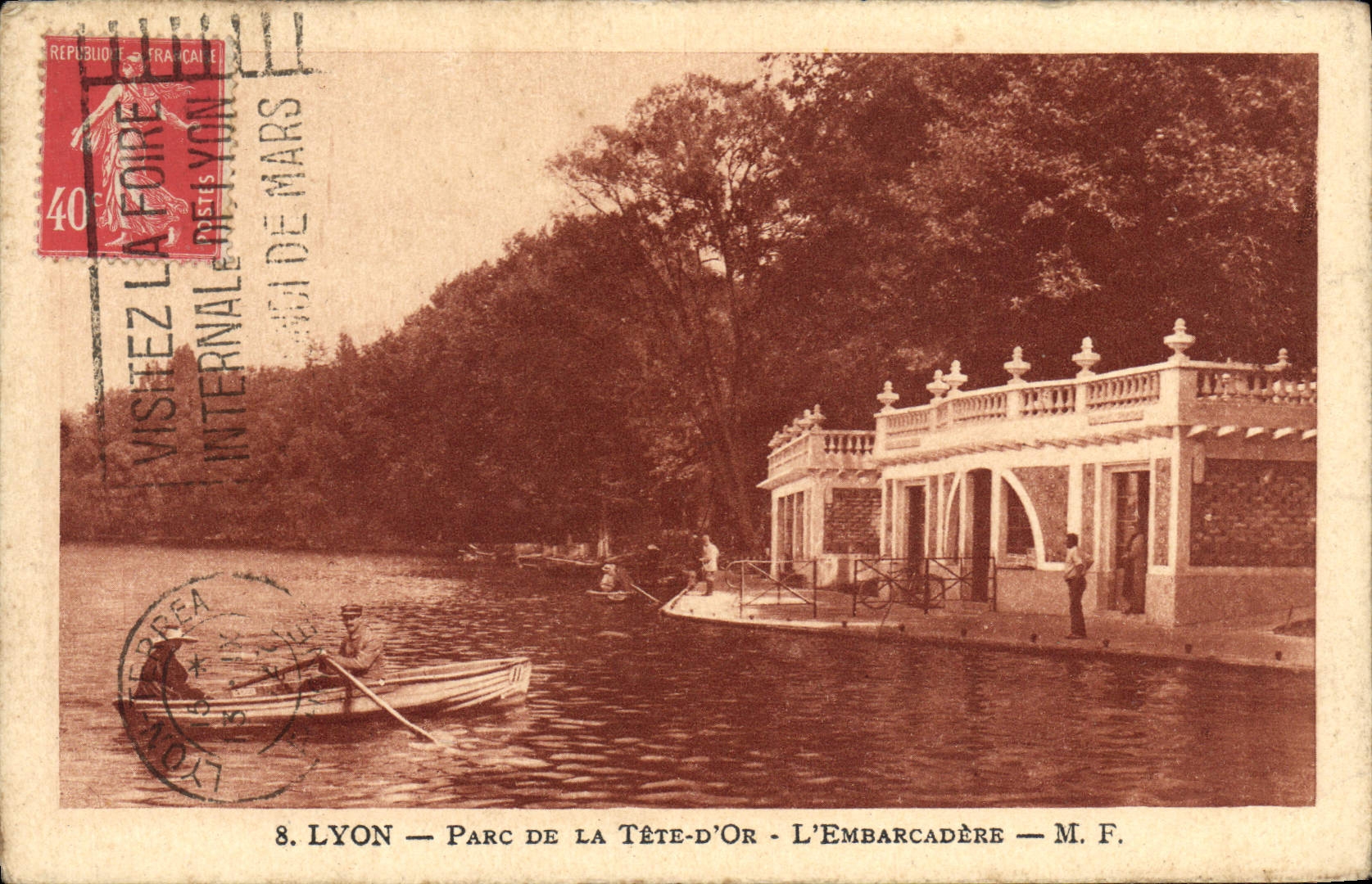 VINTAGE POSTCARD Lyon Park Of the Gold Head the Landing stage