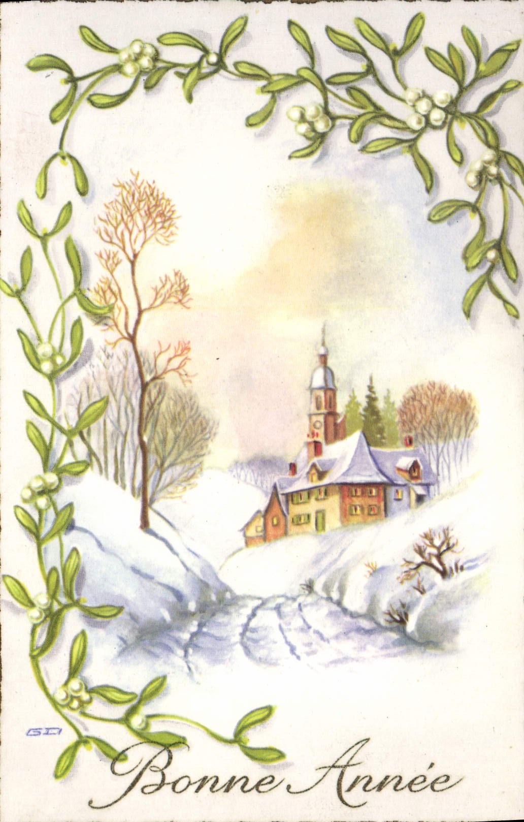 VINTAGE POSTCARD Fantasy Happy New Year