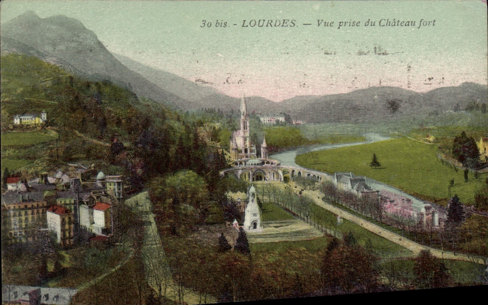 VINTAGE POSTCARD Heavy Seen from Of the Strong Castle
