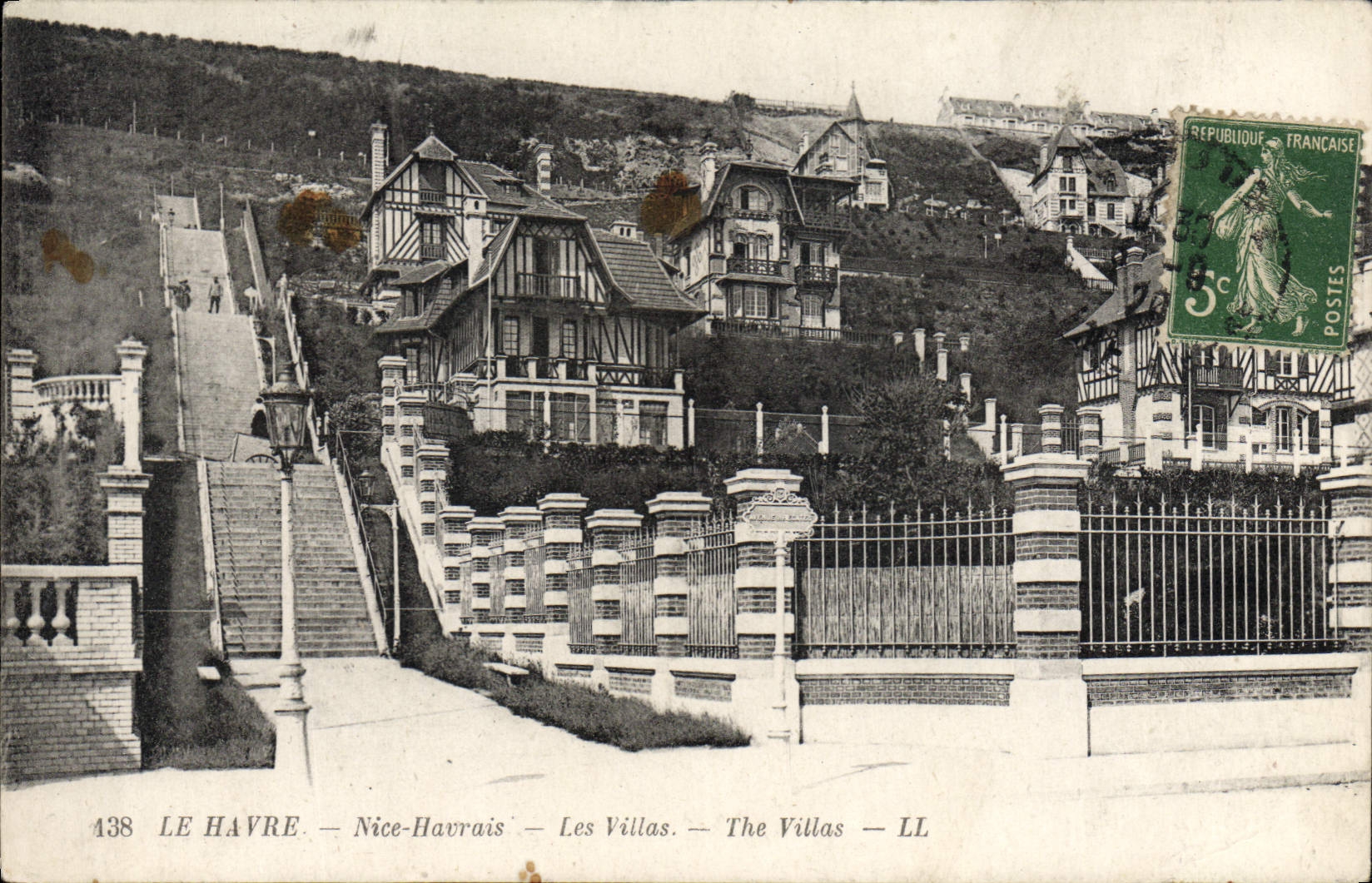 Natural de Le Havre de la POSTAL de la VENDIMIA Niza de los chalets de Le Havre