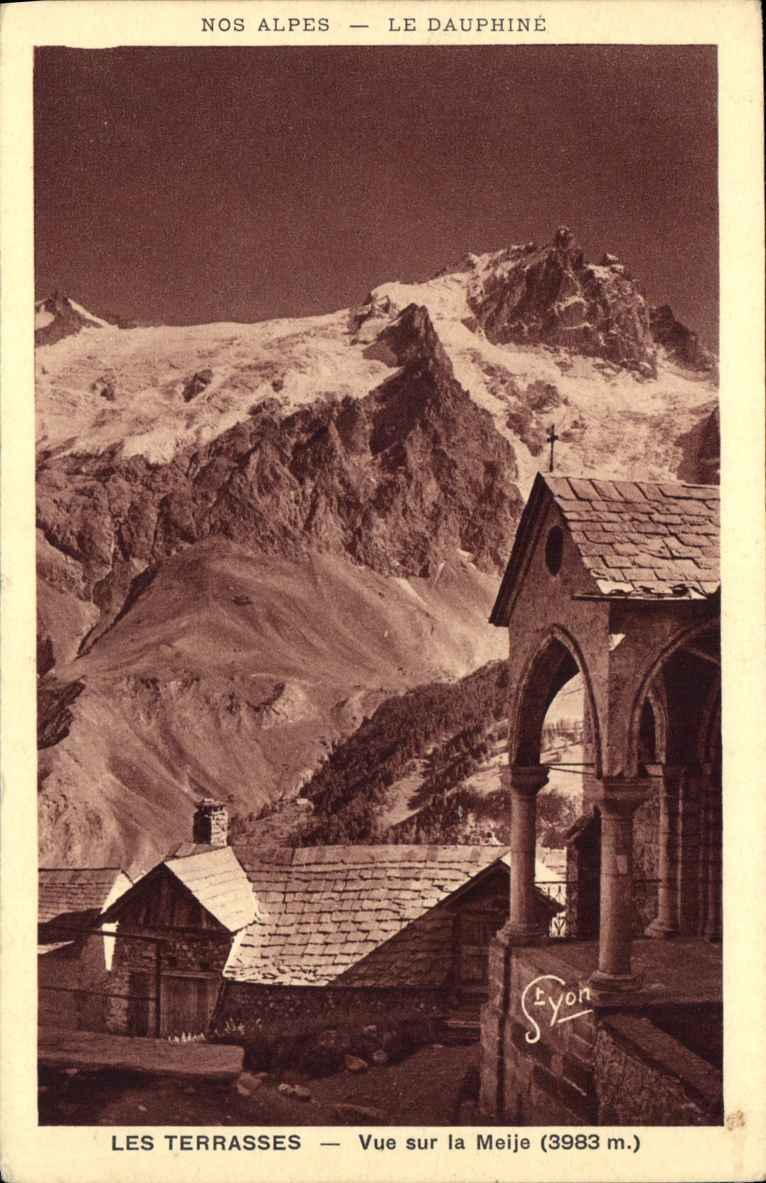 Terrazas de la POSTAL de la VENDIMIA vistas en Dauphine Meije