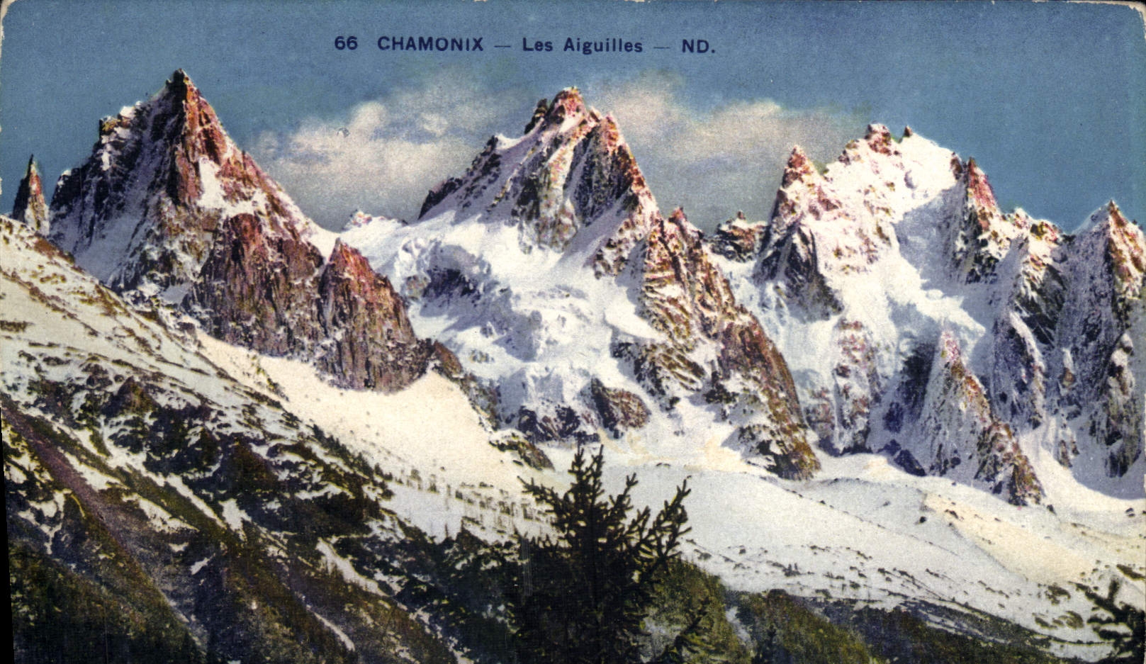 VINTAGE POSTCARD Chamonix needles