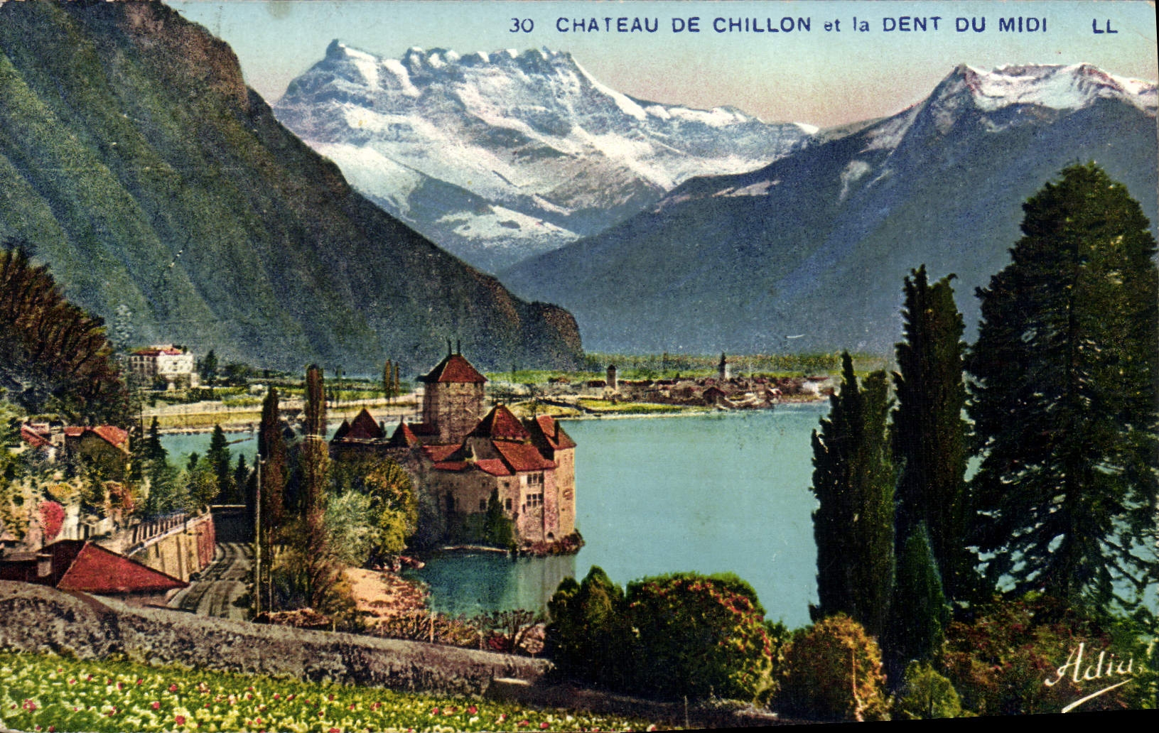 CPA Chateau De Chillon et la Dent Du Midi
