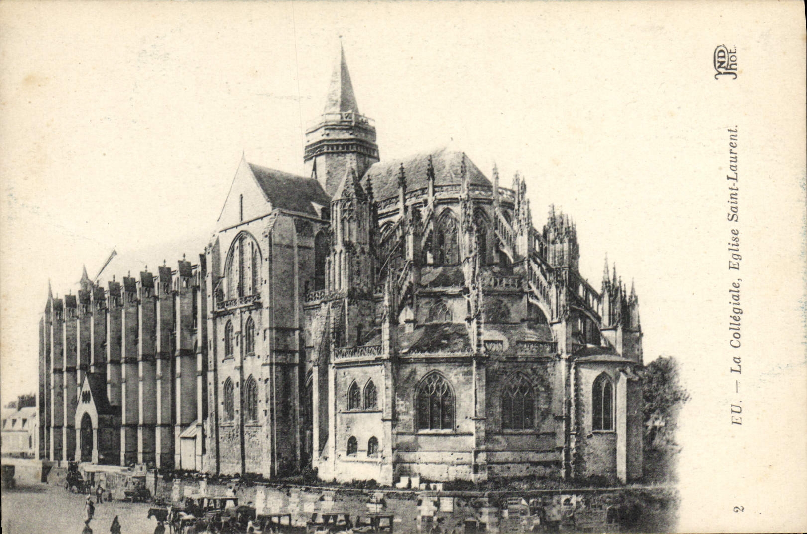 VINTAGE POSTCARD the Collegial Saint Laurent Church Have