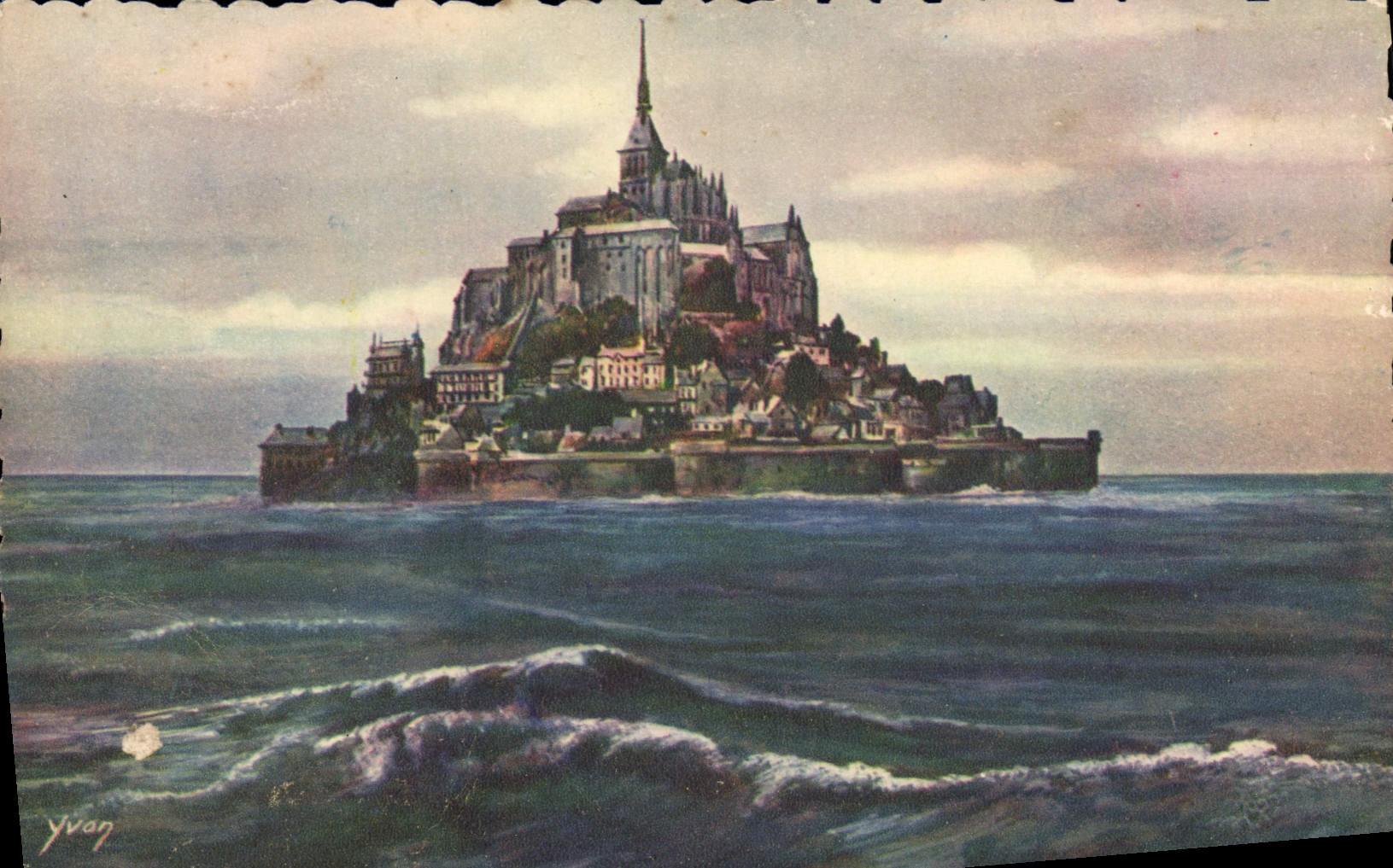 CPA Mont Saint Michel La Mont Par temps d'Equinoxe