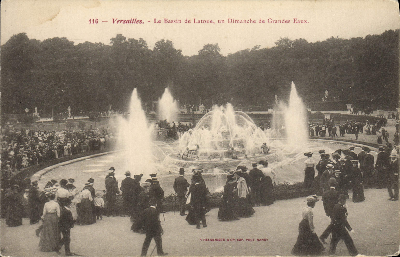 POSTAL Versalles de la VENDIMIA el lavabo de Latone un domingo del agua grande
