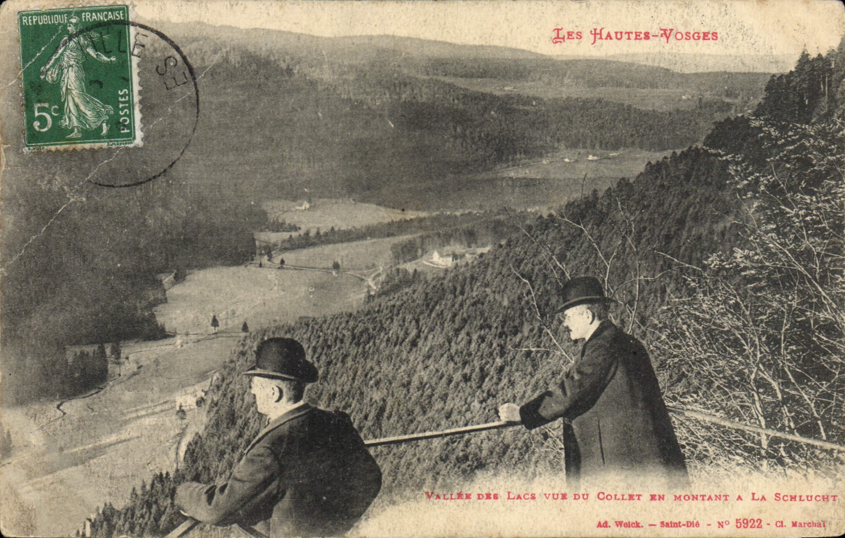 VINTAGE POSTCARD the High Vosges Valley of the lakes seen of the Collet while going up in Schlucht