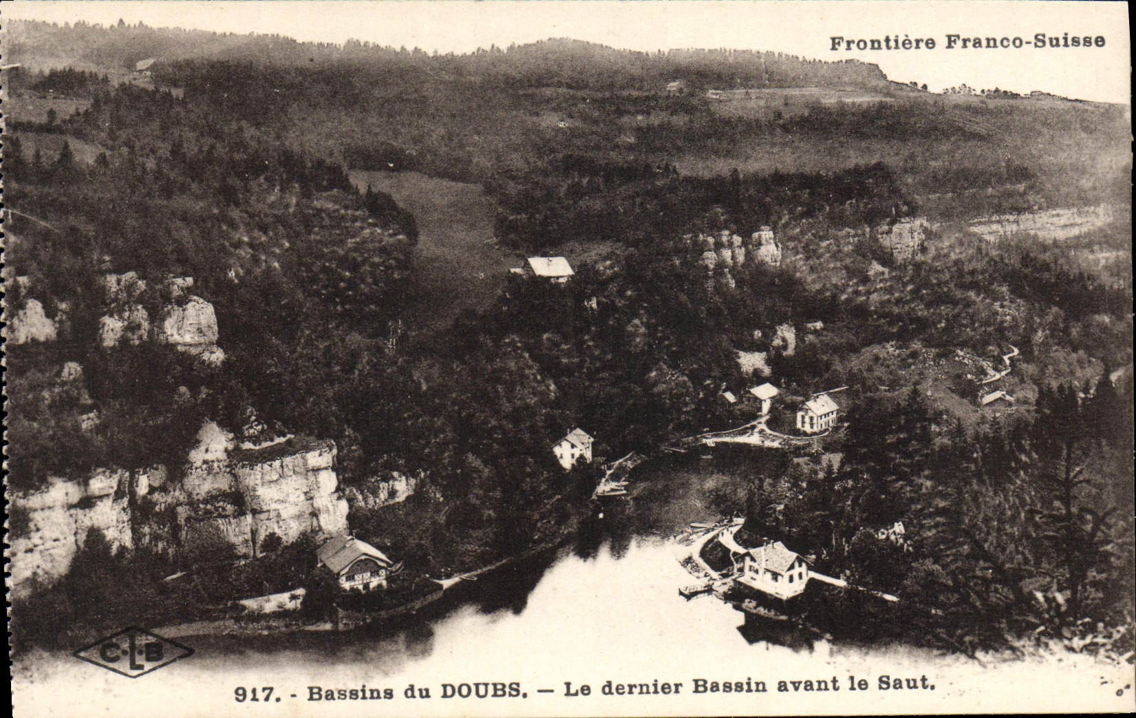 Frontera suiza libre de la POSTAL de la VENDIMIA el lavabo pasado antes del salto