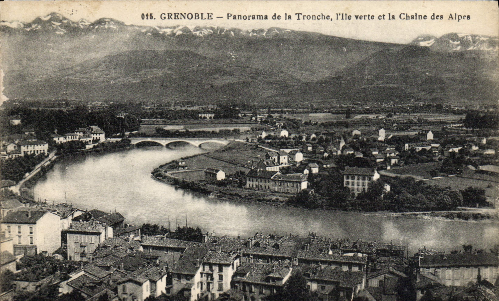 CPA Grenoble Panorama De La Tronche L'Ile Verte et la chaine des Alpes 