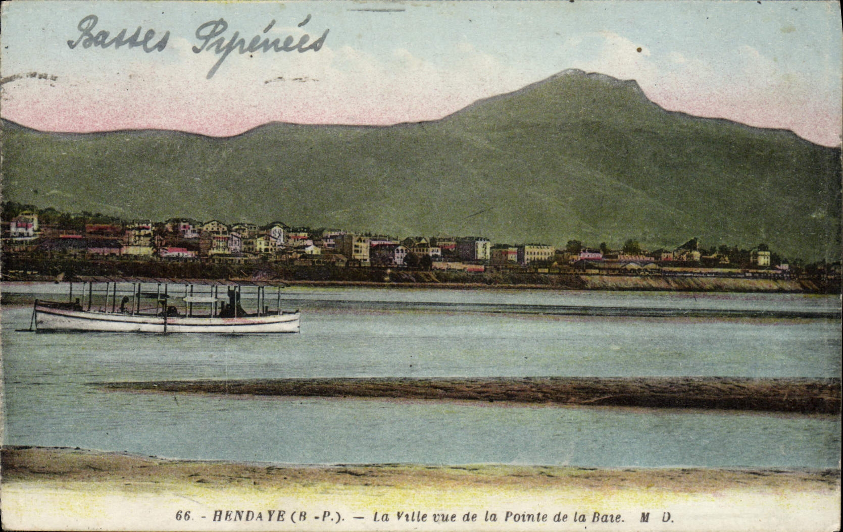 VINTAGE POSTCARD In Hendaye the City Seen Of the Point Of Bay