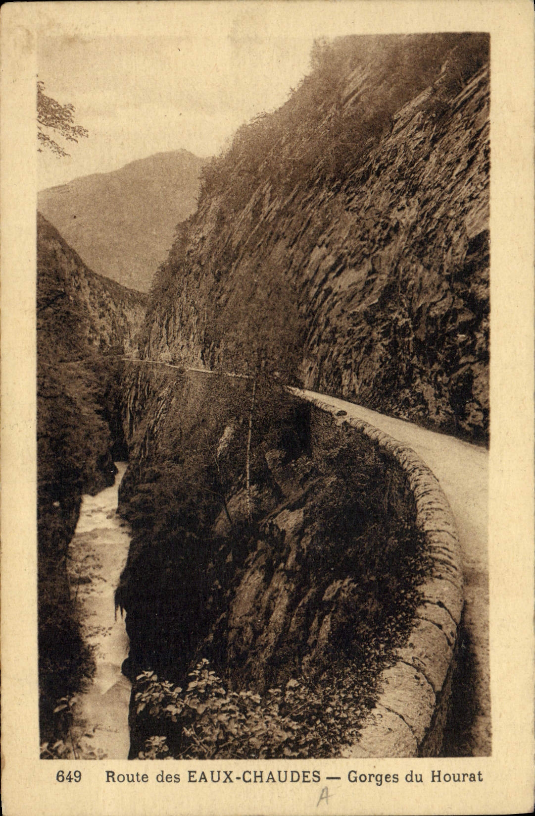 VINTAGE POSTCARD Road Of the Warm water Falls Of Hourat