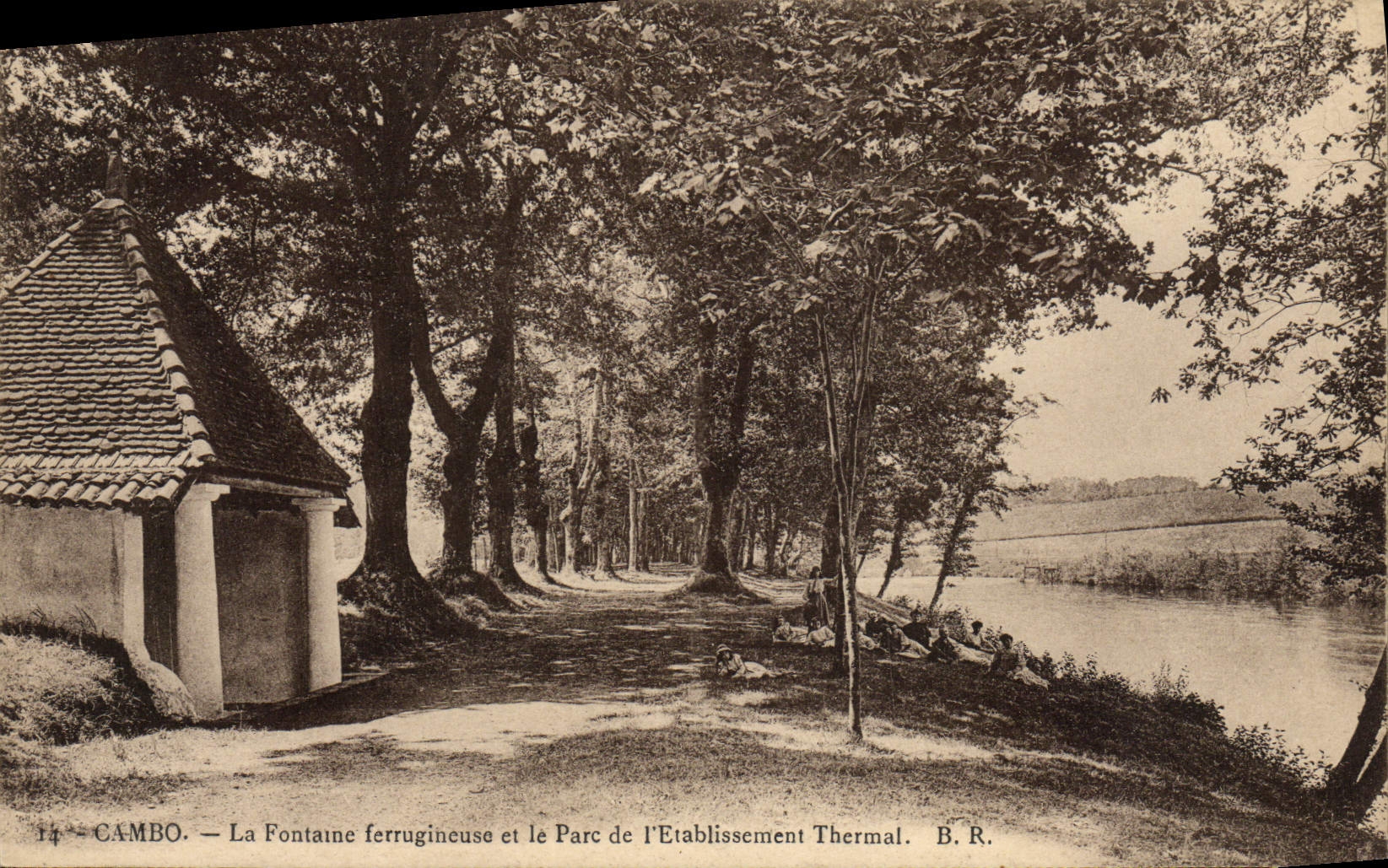 VINTAGE POSTCARD Cambo the Ferruginous Fountain And the Park De I' Hydropathic establishment