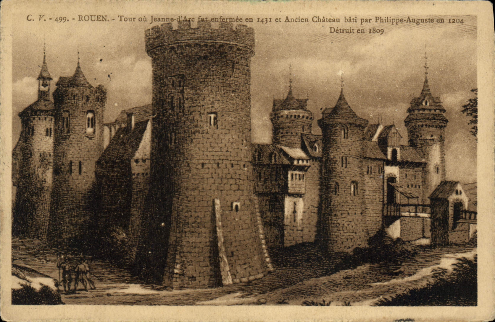 VINTAGE POSTCARD Rouen Turn Or Jeanne D' Arc Was Enfermee